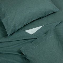 ROYALE LINENS 300 Thread Count 100% Long Staple Combed Cotton Textured Sheet Set - 3 Piece Twin Bed Sheet - 1 Fitted Sheet, 1 Flat Sheet, 1 Pillow case - Cool & Crisp Sheet Set(Textured Green)