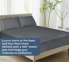 Royale Linens 100% Organic Cotton Percale Weave Super Soft Deep Pocket Bottom Sheets Elastic Sheet Fitted Sheets Only