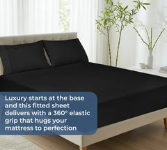 Royale Linens 100% Organic Cotton Percale Weave Super Soft Deep Pocket Bottom Sheets Elastic Sheet Fitted Sheets Only