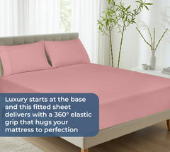 Royale Linens 100% Organic Cotton Percale Weave Super Soft Deep Pocket Bottom Sheets Elastic Sheet Fitted Sheets Only