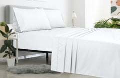 Royale Linens Flat Sheet Only - Brushed 1800 Microfiber - Ultra Soft & Breathable - Wrinkle & Stain Resistant - Hotel Quality Flat Sheet Sold Separately - Top Sheet For Bed - ( White)