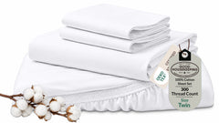 Royale Linens 300 Thread Count 100% Cotton Sheet Set - White