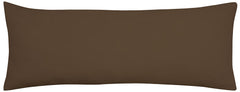 Royale Linens Body Pillow Cover - Double Brushed 1800 Microfiber - 20"x54" with Hidden Zipper Closure - Wrinkle & Fade Resistant - Super Soft Body Pillowcase 2 Pack (Chocolate, Pack of 2)