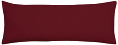 Royale Linens Body Pillow Cover - Double Brushed 1800 Microfiber - 20"x54" with Hidden Zipper Closure - Wrinkle & Fade Resistant - Super Soft Body Pillowcase 2 Pack (Burgundy, Pack of 2)