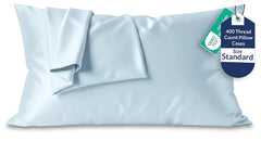 400TC cotton pillow Caribbean Blue
