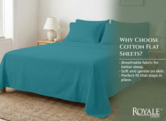 144TC cotton flat sheet Teal