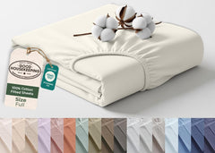144TC cotton fitted sheet Ivory