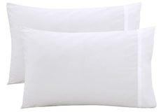 Royale Linens White Cotton Pillowcase Set - Queen Size 20" x 30" Bed Pillow Cover - 100% Cotton- Bulk Pillow Cases - Soft & Cozy- Envelope Closure-Hotel Quality Pillow Case Pack of 12 (Queen, White)