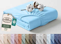 144TC cotton fitted sheet Lake Blue