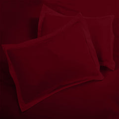 ROYALE LINENS Burgundy Duvet Cover Queen Size - Queen Duvet Cover Set - 3 Piece Double Brushed Queen Duvet Covers with Zipper Closure, 1 Duvet Cover 90x90 inches and 2 Pillow Shams (Queen, Burgundy)