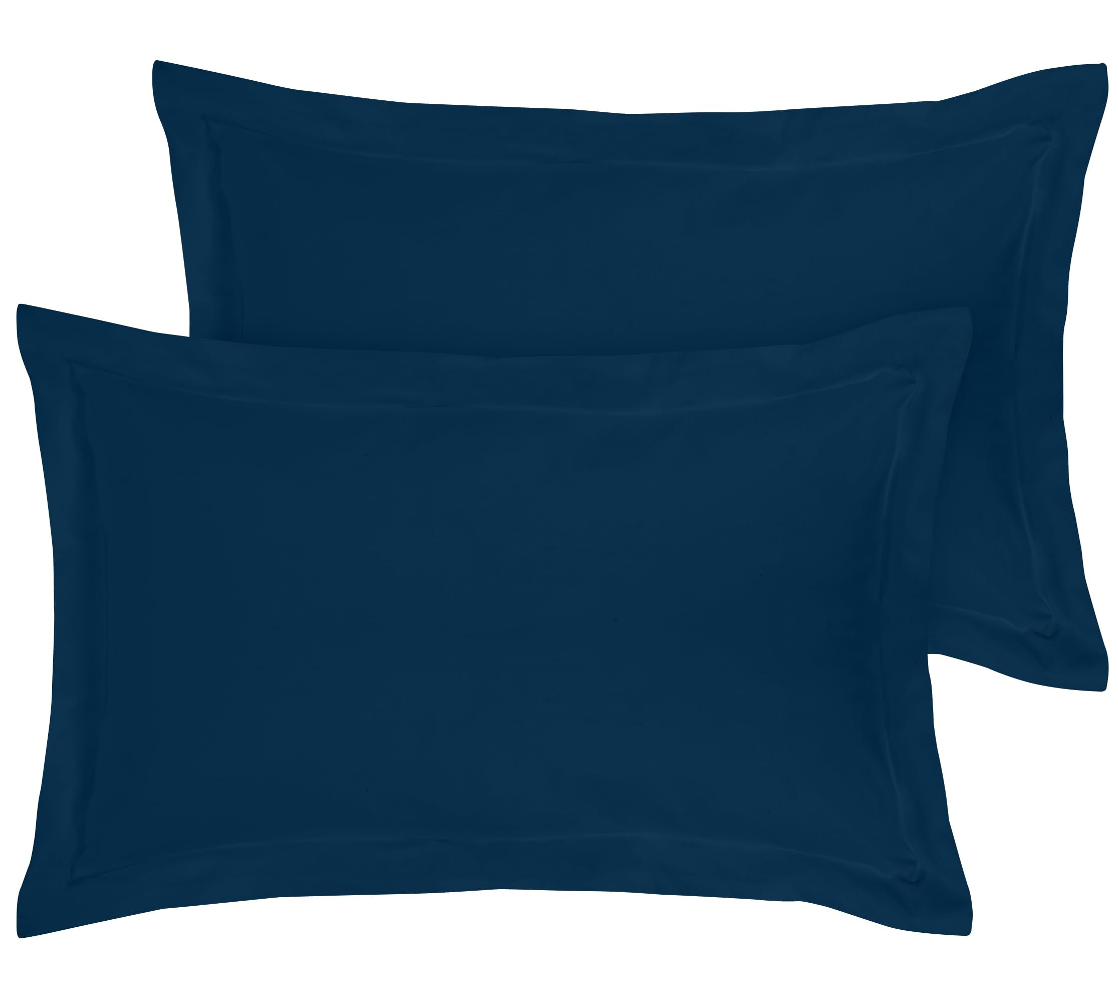 Royale Linens Pillow Shams 2 Pack -Brushed 1800 Microfiber - Bed Pillow Shams, Wrinkle & Fade Resistant Super Soft and Cozy -Back Overlap Closure - Oxford Pillowcase (Navy)