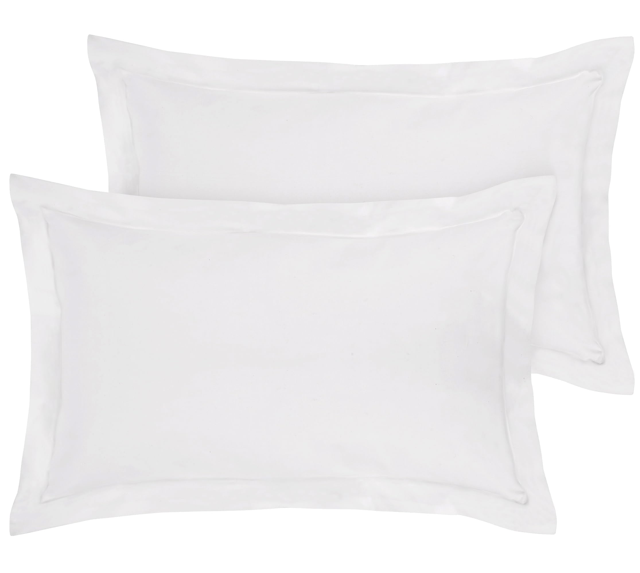 Royale Linens Pillow Shams 2 Pack - Brushed 1800 Microfiber - Bed Pillow Shams, Wrinkle & Fade Resistant Soft and Cozy - Back Overlap Closure - Oxford Pillowcase (White)