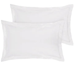 Royale Linens Pillow Shams 2 Pack Queen Size 20x30 Inch - Brushed 1800 Microfiber - Bed Pillow Shams, Wrinkle & Fade Resistant Soft and Cozy - Back Overlap Closure - Oxford Pillowcase (Queen, White)