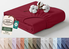 144TC cotton fitted sheet Red