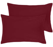 Royale Linens Pillow Shams 2 Pack - Brushed 1800 Microfiber - Bed Pillow Shams Wrinkle Resistant Super Soft and Cozy- Back Overlap Closure - Oxford Pillow Case (Burgundy)