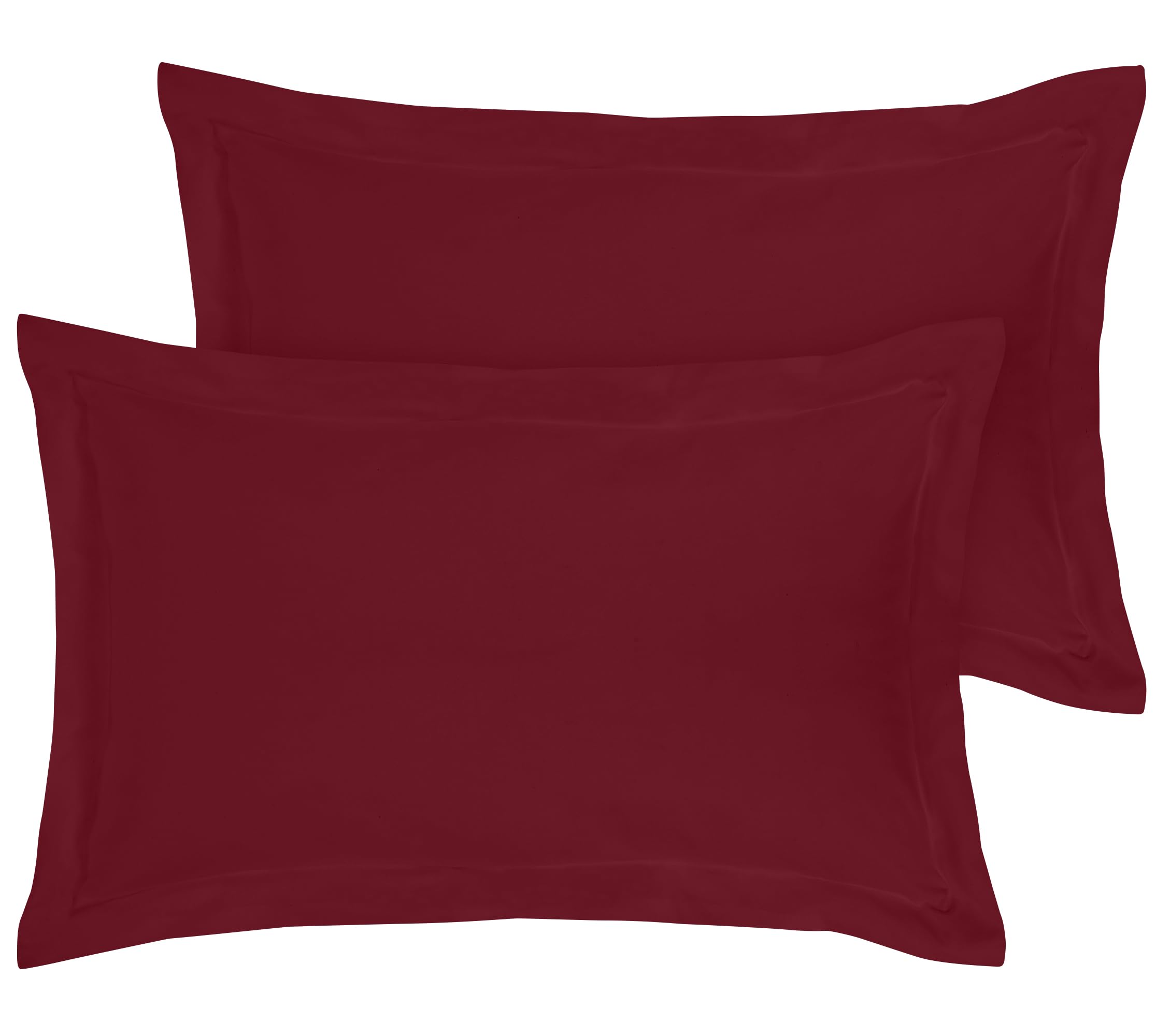 Royale Linens Pillow Shams 2 Pack - Brushed 1800 Microfiber - Bed Pillow Shams Wrinkle Resistant Super Soft and Cozy- Back Overlap Closure - Oxford Pillow Case (Burgundy)