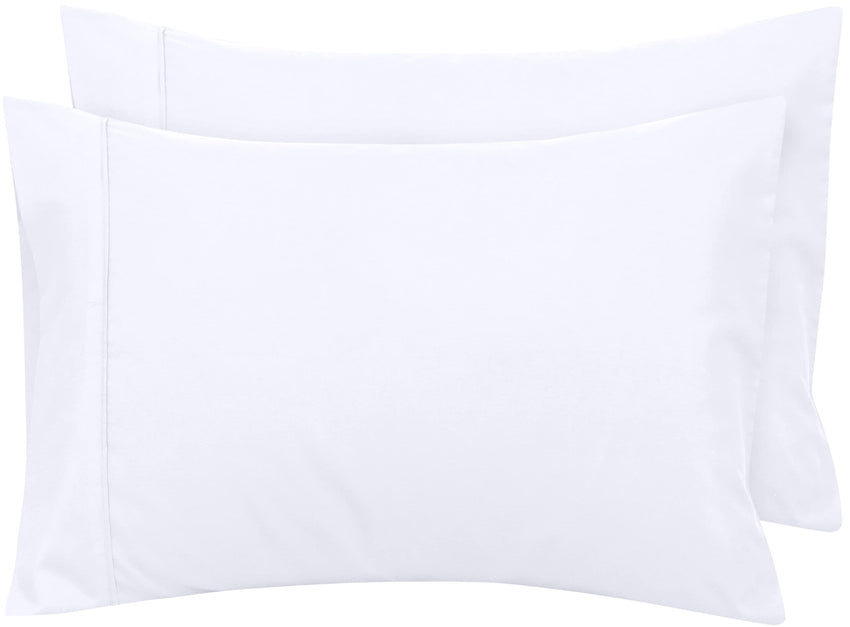 Royale Linens Queen Pillowcase Set of 2 - Bed Pillow Cover - 20" x 30" - White Pillowcases - 1800 Brushed Microfiber, Wrinkle & Fade Resistant - Soft & Cozy- Queen Size Pillow Case (Queen, White)