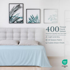 400TC cotton flat Caribbean Blue
