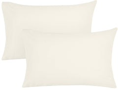 ROYALE LINENS 300 thread Count 100% Long Staple Combed Cotton Pillowcases Set Of 2 - Ultra Soft - Queen Bed Pillow Cover - 20"x30" - Breathable, Cool & Crisp Percale White Pillow Cases