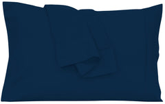 Royale Linens Queen Pillowcase Set of 2 - Bed Pillow Cover - 20" x 30" - Navy Pillowcases - 1800 Brushed Microfiber, Wrinkle & Fade Resistant - Soft & Cozy- Queen Size Pillow Case (Queen, Navy)