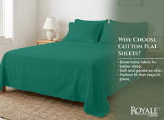 144TC cotton flat sheet Hunter Green