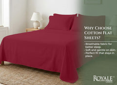 144TC cotton flat sheet Red