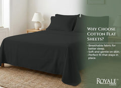144TC cotton flat sheet Black