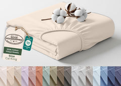 144TC cotton fitted sheet Sand