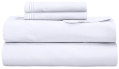 ROYALE LINENS - 4 Piece Queen Bed Sheet - Soft Brushed Microfiber 1800 Bedding Set - 1 Fitted Sheet, 1 Flat Sheet, 2 Pillow case - Wrinkle & Fade Resistant Luxury Queen Size Sheet Set (White, Queen)