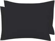 Royale Linens Pillowcase Set of 2 - Bed Pillow Cover - Black Pillowcases - 1800 Brushed Microfiber, Wrinkle & Fade Resistant - Soft & Cozy- Pillow Case ( Black)