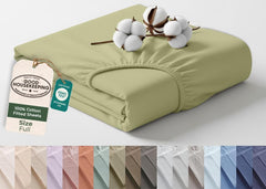 144TC cotton fitted sheet Sage Green
