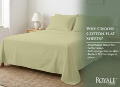 144TC cotton flat sheet Sage Green