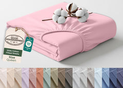 144TC cotton fitted sheet Pink