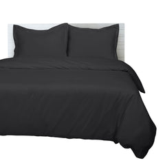 ROYALE Black Duvet Cover Queen Size - Washed Duvet Cover Set, 3 Piece Double Brushed Duvet Covers with Button Closure - 1 Duvet Cover 90x90 inches and 2 Pillow Shams - Comforter Cover