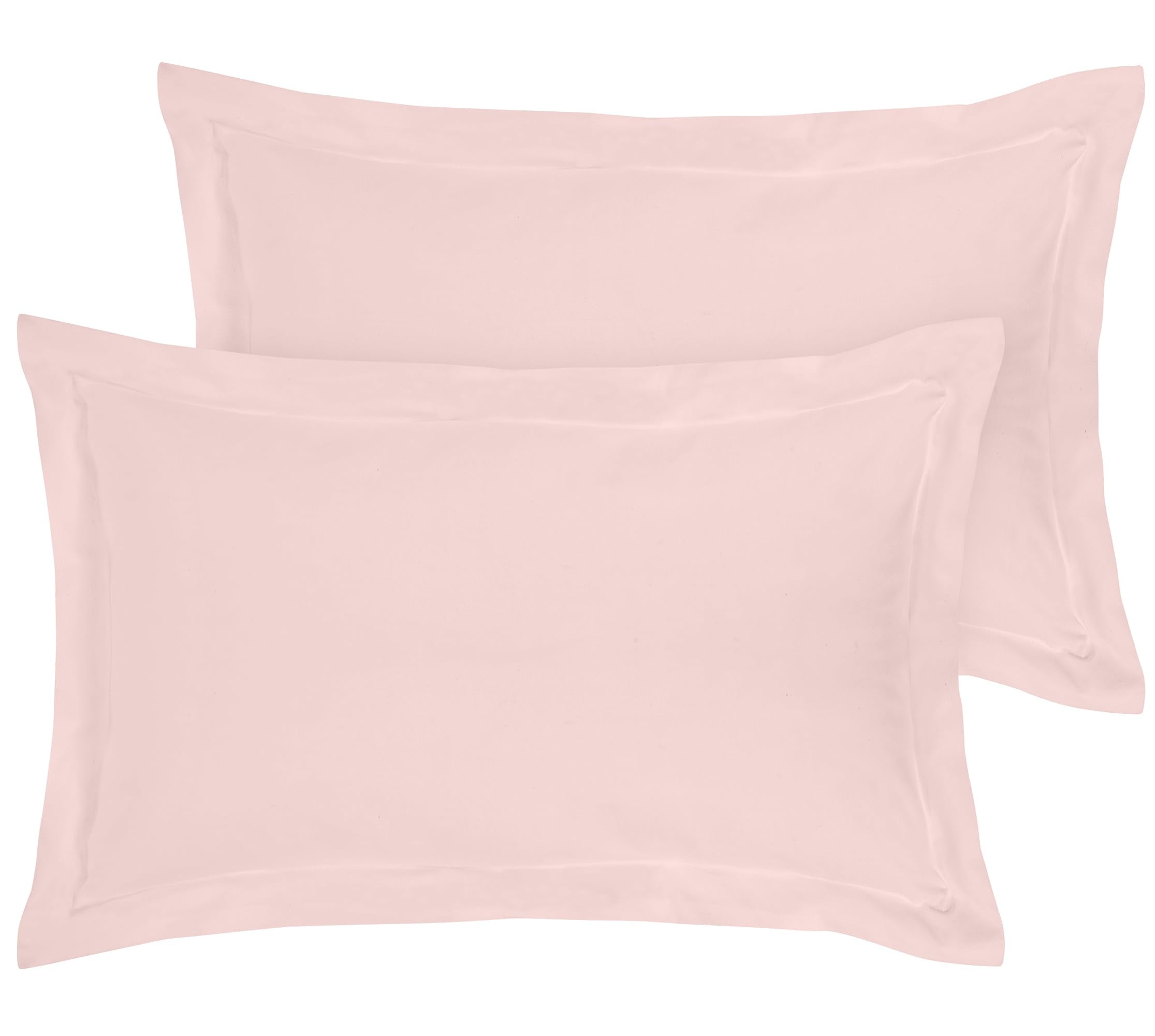Royale Linens Pillow Shams 2 Pack - Brushed 1800 Microfiber - Bed Pillow Shams, Wrinkle Resistant Super Soft and Cozy - Back Overlap Closure - Oxford Pillowcase (Pink)