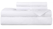 ROYALE LINENS 300 Thread Count 100% Long Staple Combed Cotton Sheet Set - 4 Piece Bed Sheet 1 Fitted Sheet, 1 Flat Sheet, 2 Pillow case - Breathable, Cool & Crisp Percale Sheet Set (White)