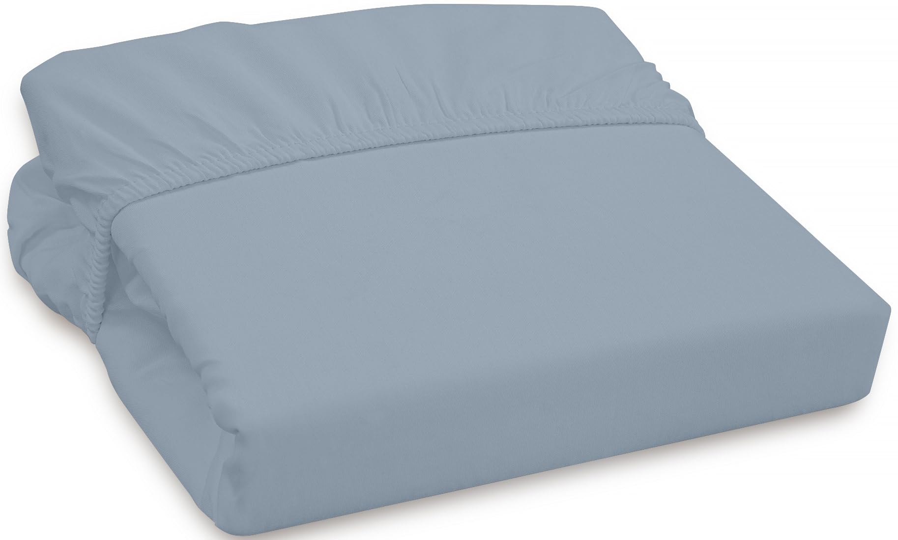 ROYALE LINENS 300 Thread Count 100% Long Staple Combed Cotton Fitted Sheet - Super Soft Deep Pocket Sheet - Cool Blue Queen Fitted Sheet - Queen Fitted Sheet Only - Elastic Sheet (Queen, Cool Blue)