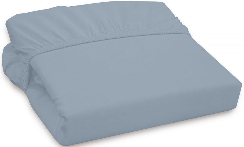 ROYALE LINENS 300 Thread Count 100% Long Staple Combed Cotton Fitted Sheet - Super Soft Deep Pocket Sheet - Cool Blue Queen Fitted Sheet - Queen Fitted Sheet Only - Elastic Sheet (Queen, Cool Blue)