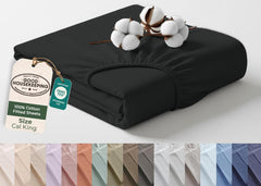 144TC cotton fitted sheet Black