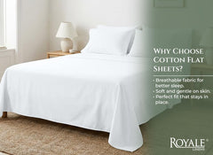 144TC cotton flat sheet White