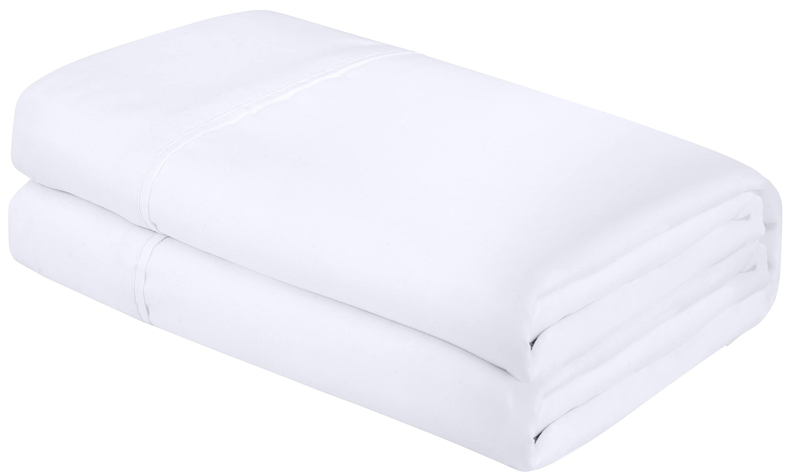 Royale Linens Flat Sheet Only - Brushed 1800 Microfiber - Ultra Soft & Breathable - Wrinkle & Stain Resistant - Hotel Quality Flat Sheet Sold Separately - Top Sheet For Bed - ( White)