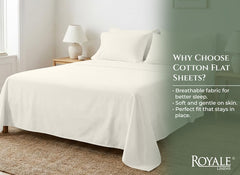 144TC cotton flat sheet Ivory