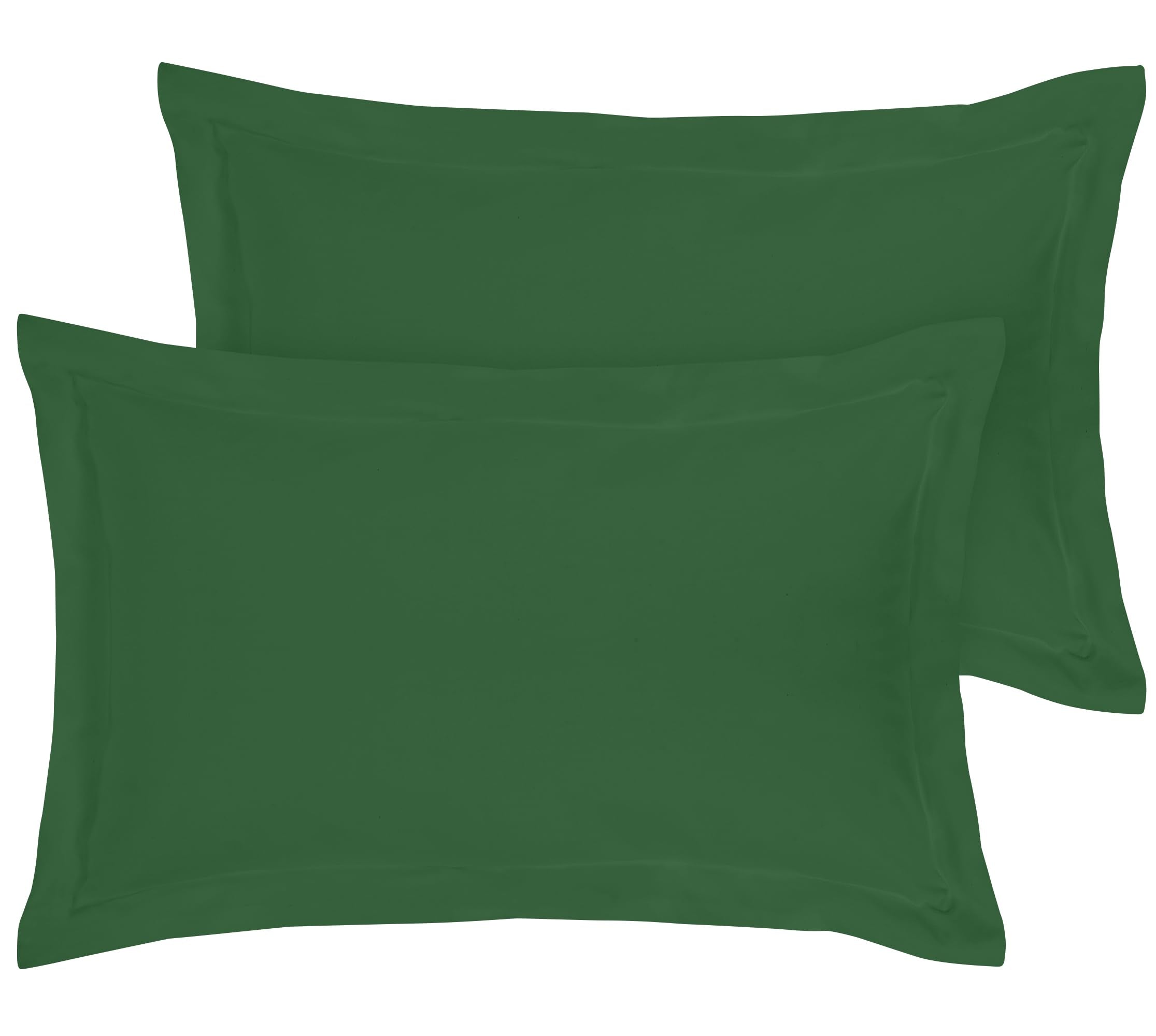 Royale Linens Pillow Shams 2 Pack Queen Size 20x30 Inch - Brushed 1800 Microfiber - Bed Pillow Shams, Wrinkle Resistant Soft and Cozy - Back Overlap Closure - Oxford Pillow Case (Queen, Hunter Green)