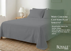 144TC cotton flat sheet Charcoal