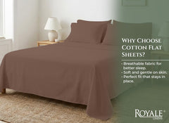 144TC cotton flat sheet Chocolate