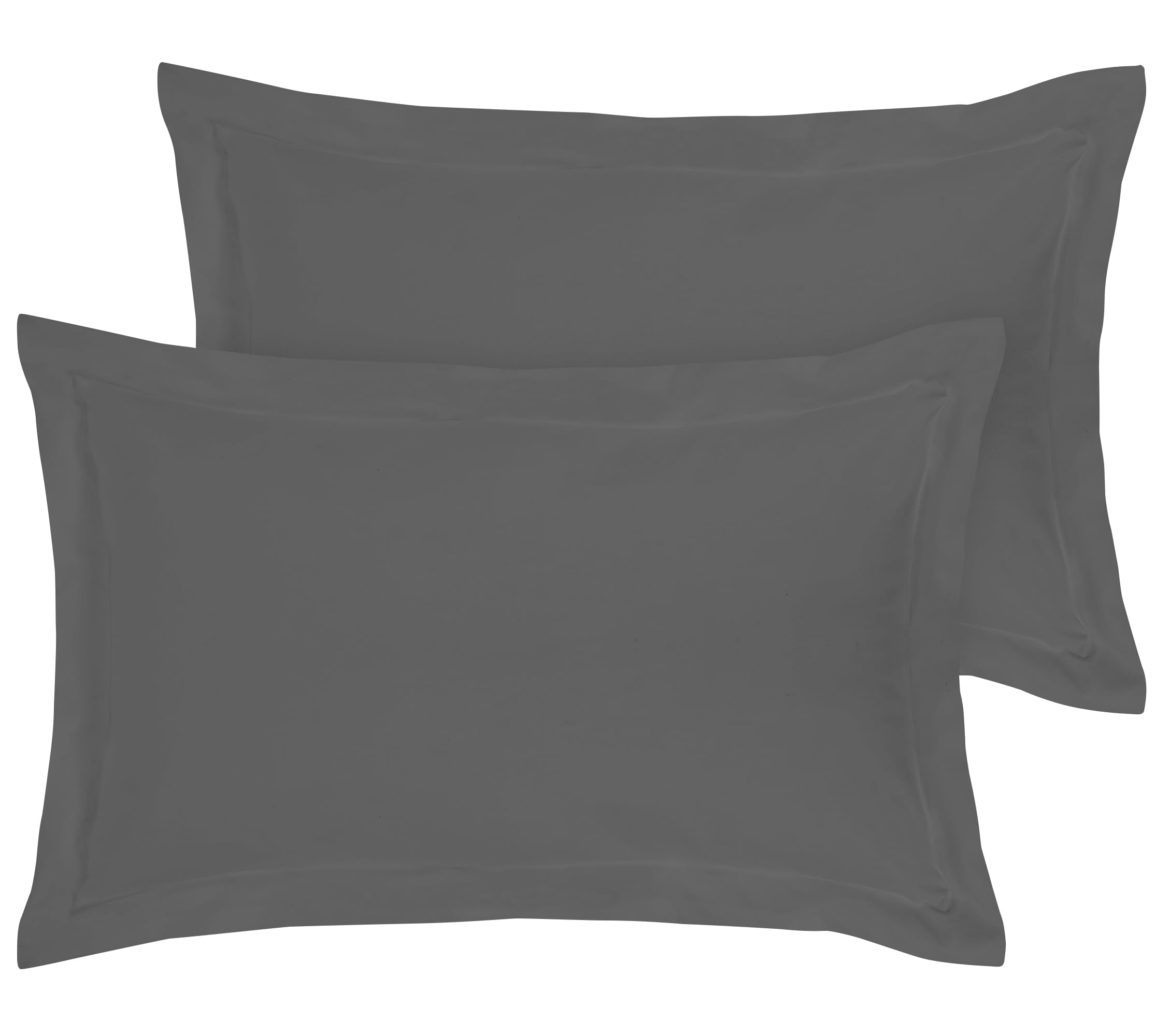 Royale Linens Pillow Shams 2 Pack -Brushed 1800 Microfiber - Bed Pillow Shams, Wrinkle & Fade Resistant Super Soft and Cozy -Back Overlap Closure - Oxford Pillowcase (Grey)