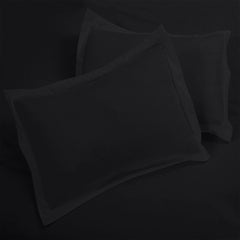 ROYALE LINENS Black Duvet Cover Queen Size - Queen Duvet Cover Set - 3 Piece Double Brushed Queen Duvet Covers with Zipper Closure, 1 Queen Duvet Cover 90x90 inches and 2 Pillow Shams (Queen, Black)