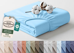 144TC cotton fitted sheet Lake Blue
