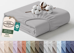 144TC cotton fitted sheet Silver