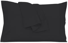 Royale Linens Queen Pillowcase Set of 2 - Bed Pillow Cover - 20" x 30" - Black Pillowcases - 1800 Brushed Microfiber, Wrinkle & Fade Resistant - Soft & Cozy- Queen Size Pillow Case (Queen, Black)